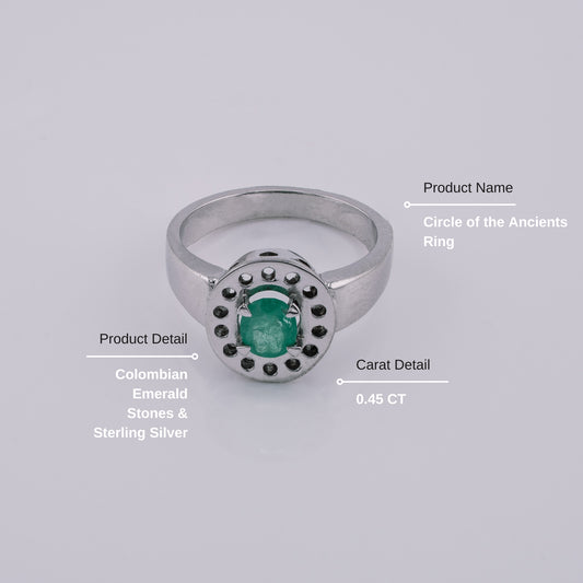 Circle of the Ancients Colombian Emerald Ring in 0.45 ct Sterling Silver