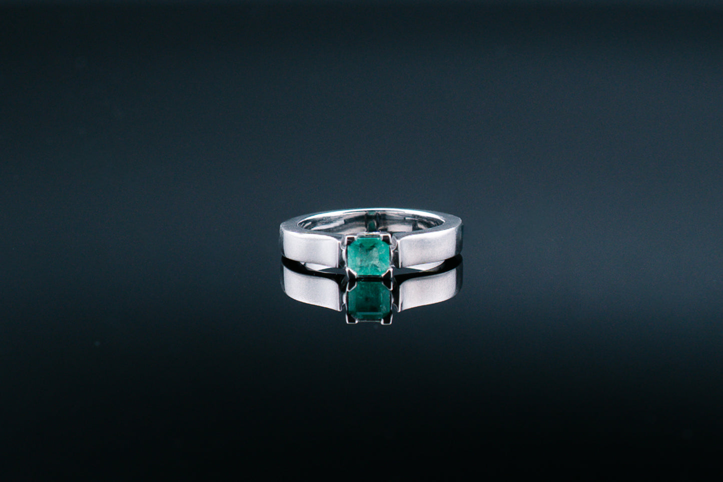 The Guardian’s Oath Colombian Emerald Ring in 0.36 ct Sterling Silver