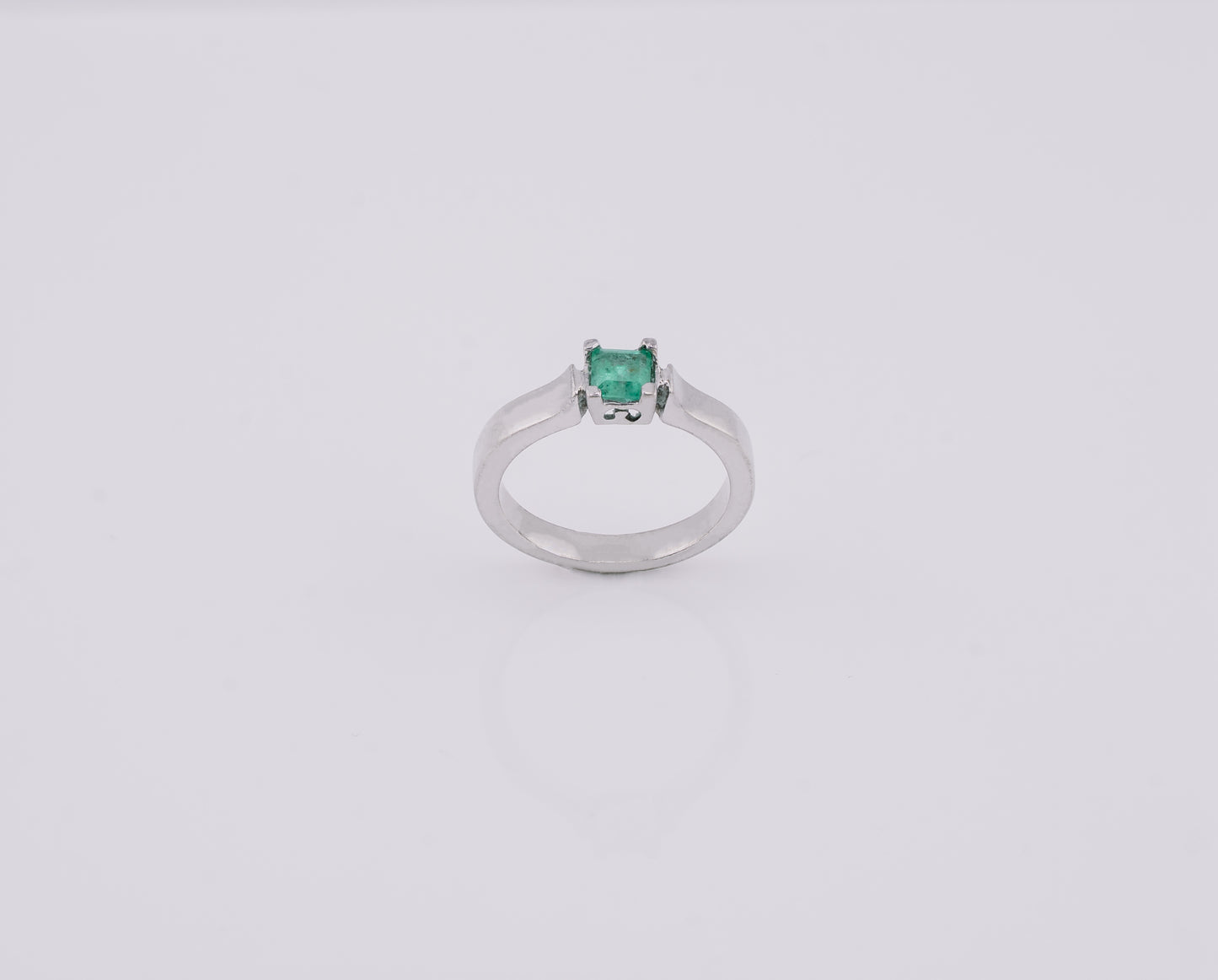 The Guardian’s Oath Ring – 0.36 Colombian Emerald – 950 Sterling Silver
