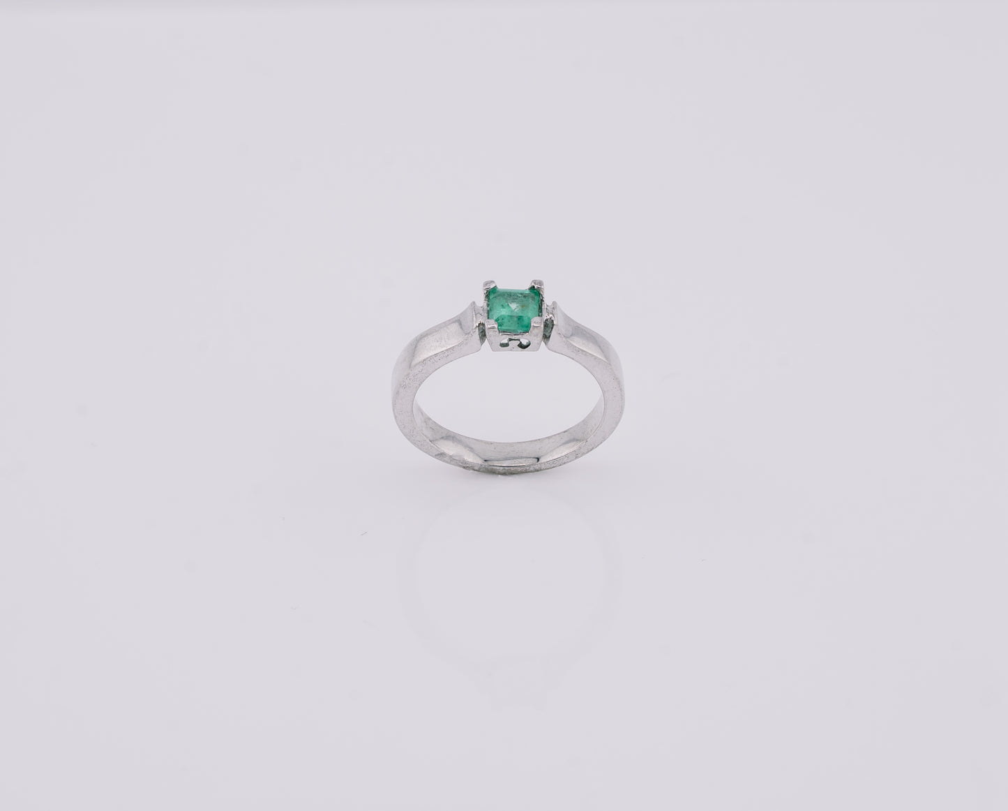 The Guardian’s Oath Ring – 0.36 Colombian Emerald – 950 Sterling Silver
