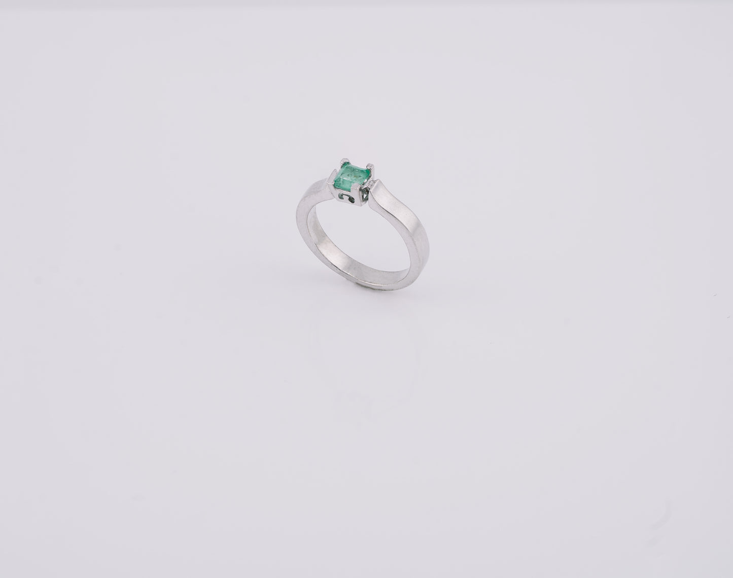 The Guardian’s Oath Ring – 0.36 Colombian Emerald – 950 Sterling Silver