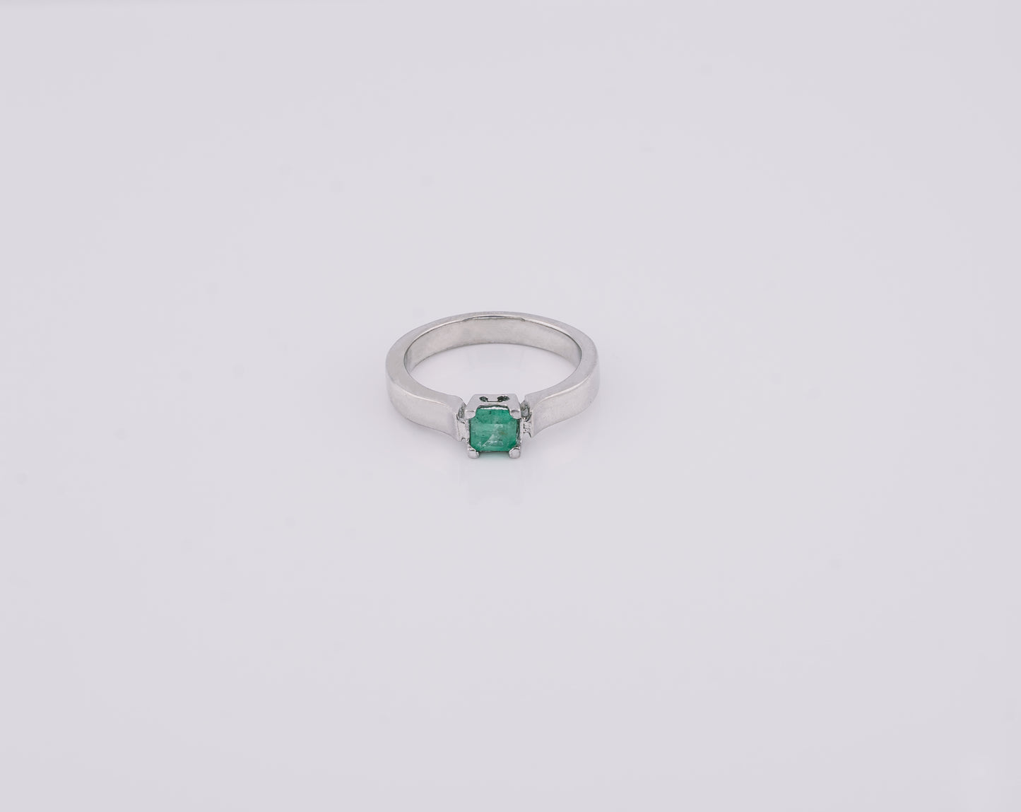 The Guardian’s Oath Ring – 0.36 Colombian Emerald – 950 Sterling Silver