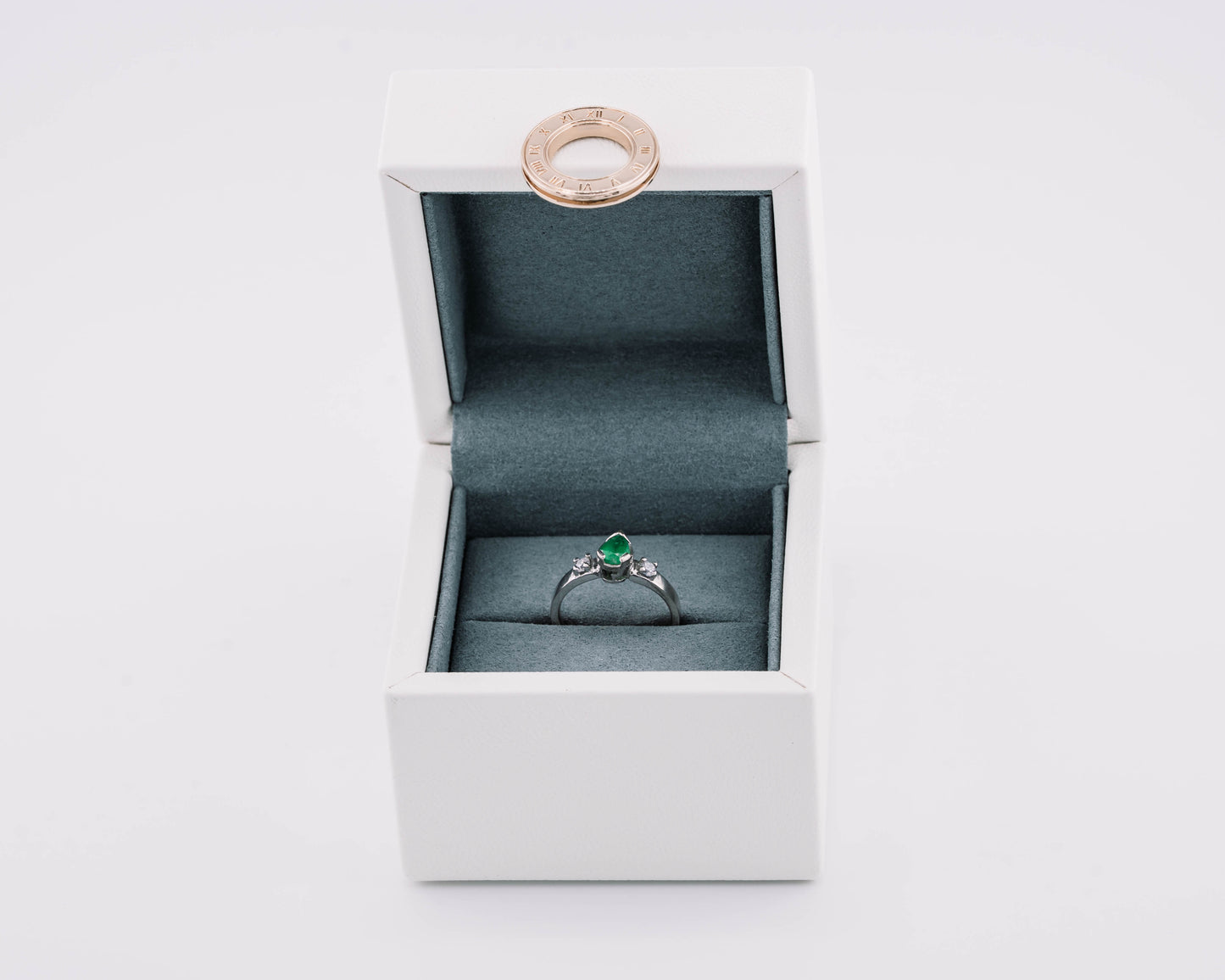 The Echo of Rebirth Colombian Emerald Ring in 0.55 ct Sterling Silver
