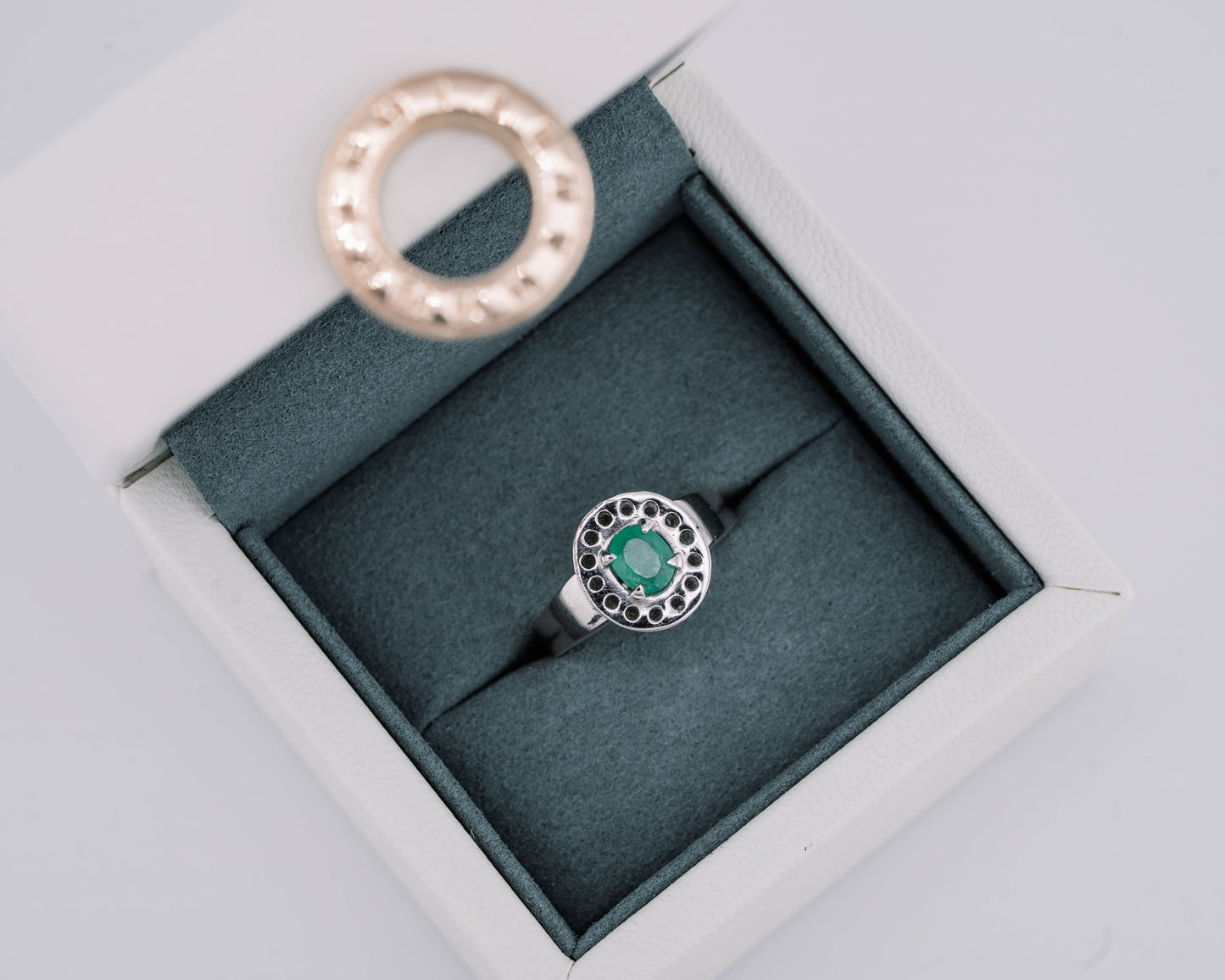Circle of the Ancients Colombian Emerald Ring in 0.45 ct Sterling Silver