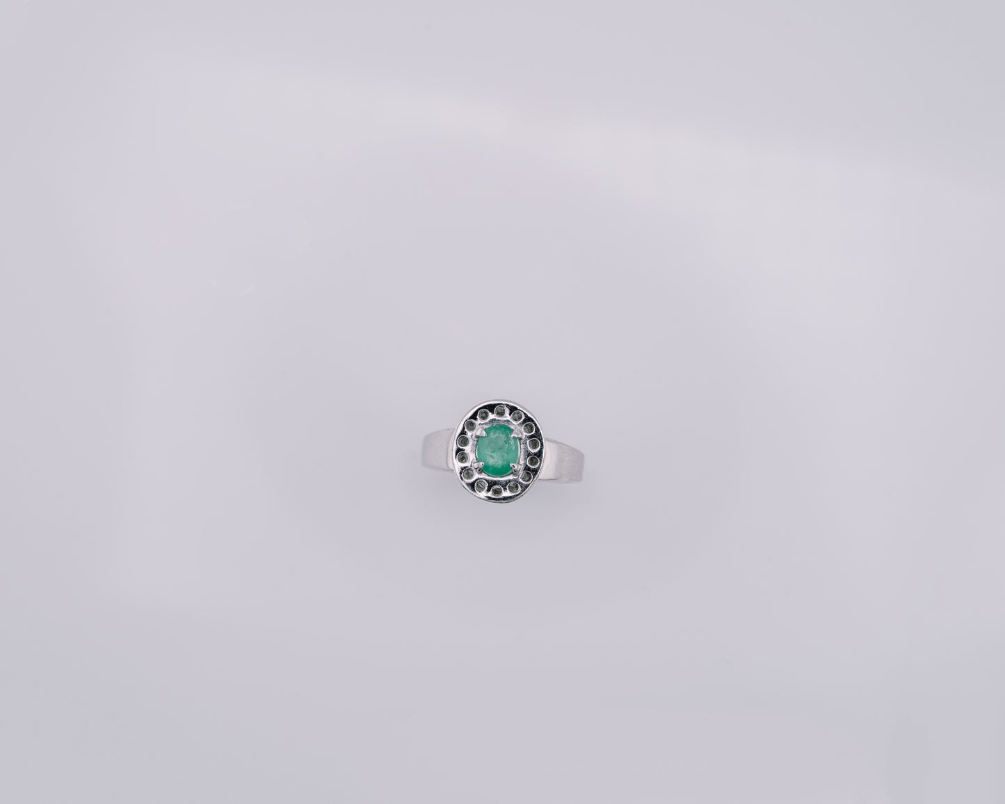 Circle of the Ancients Colombian Emerald Ring in 0.45 ct Sterling Silver