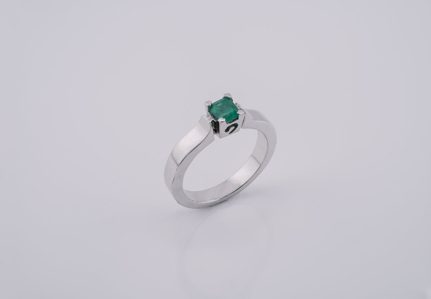 The Guardian’s Oath Colombian Emerald Ring in 0.33 ct Sterling Silver
