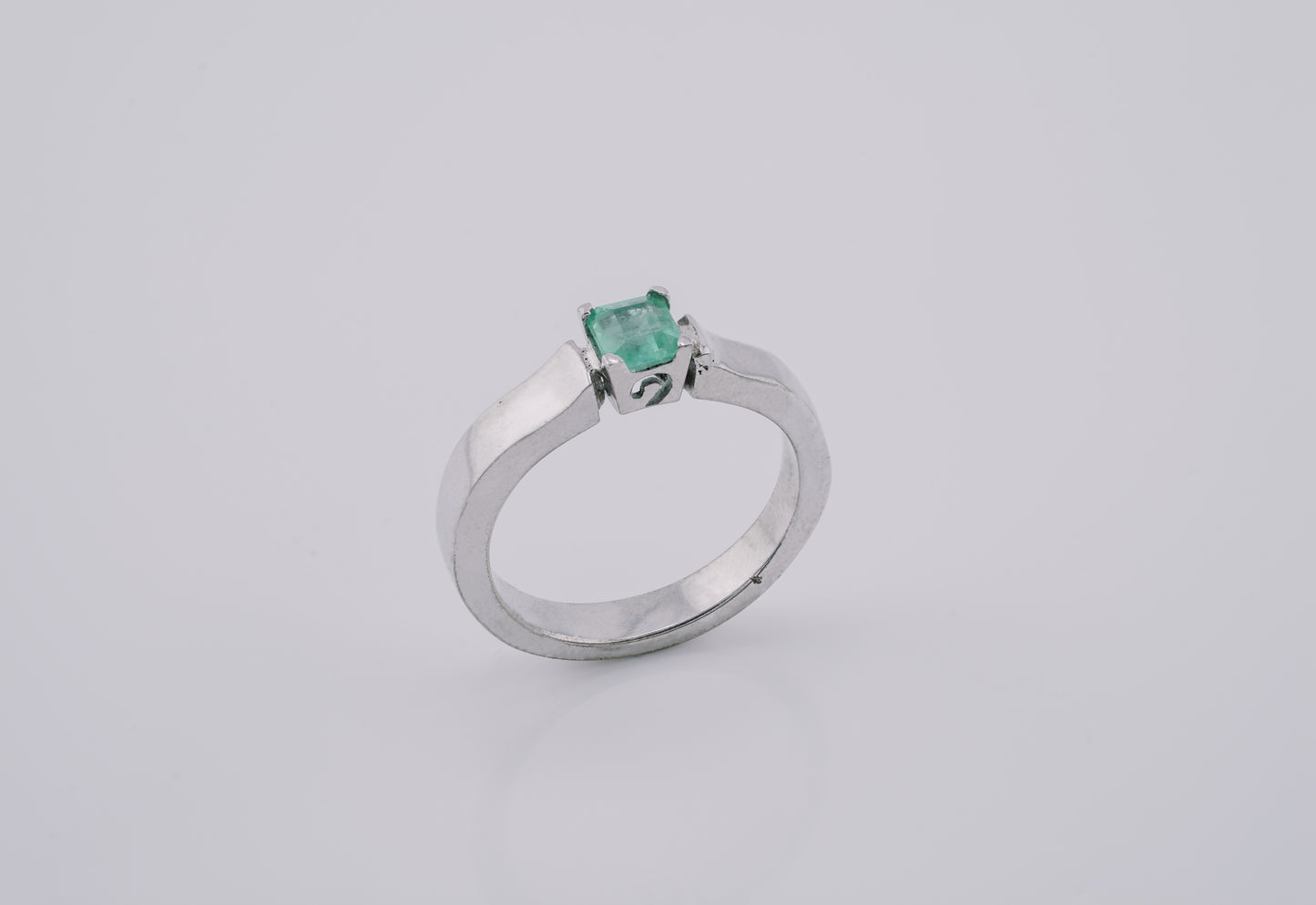 The Guardian’s Oath Colombian Emerald Ring in 0.40 ct Sterling Silver