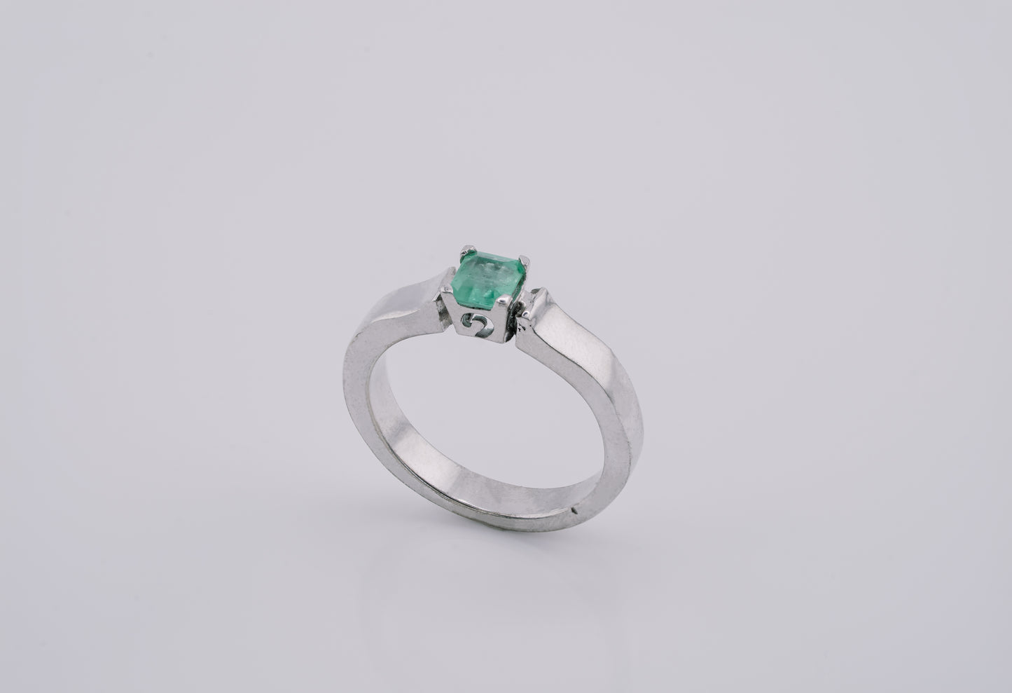 The Guardian’s Oath Colombian Emerald Ring in 0.40 ct Sterling Silver