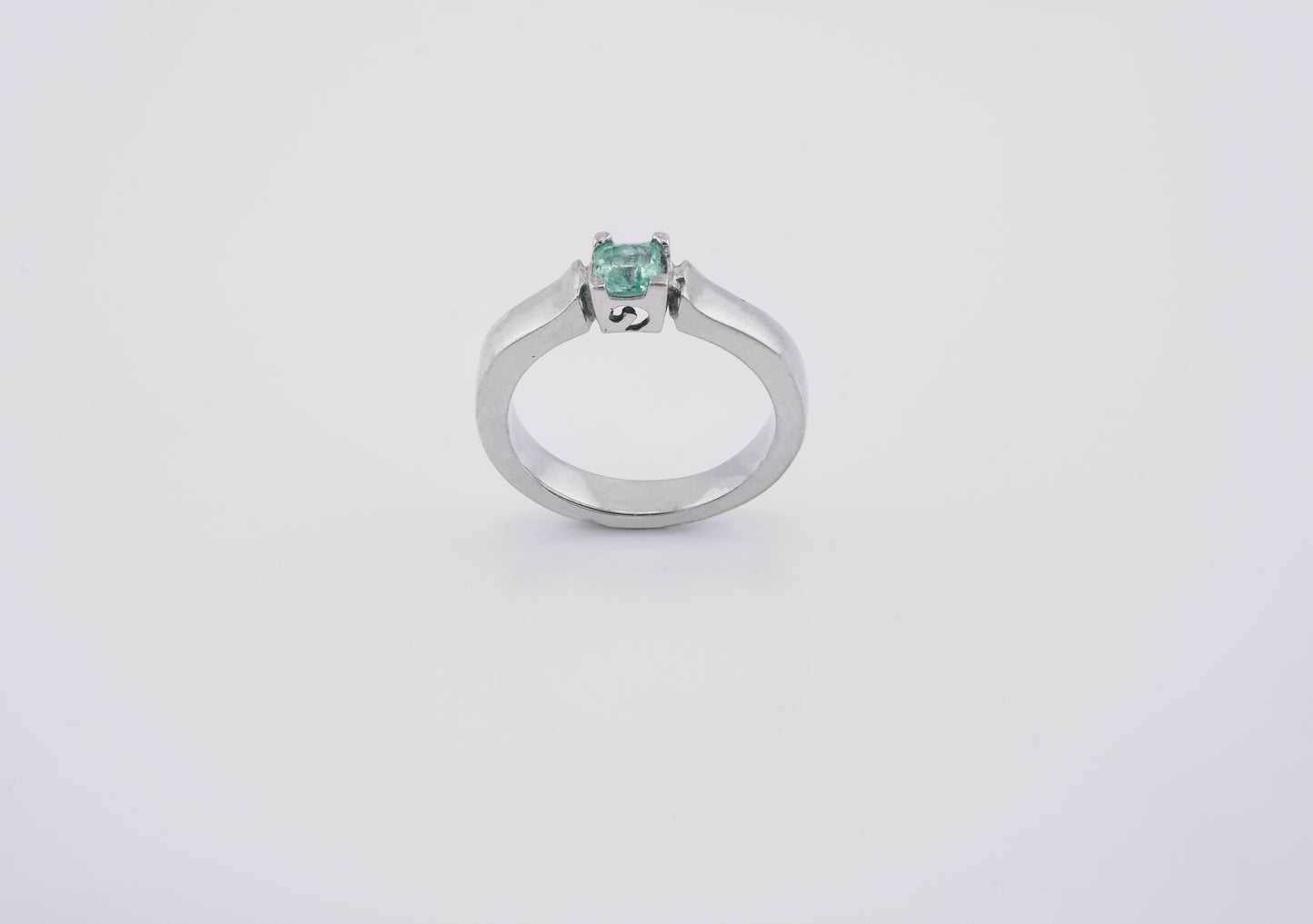 The Guardian’s Oath Colombian Emerald Ring in 0.32 ct Sterling Silver