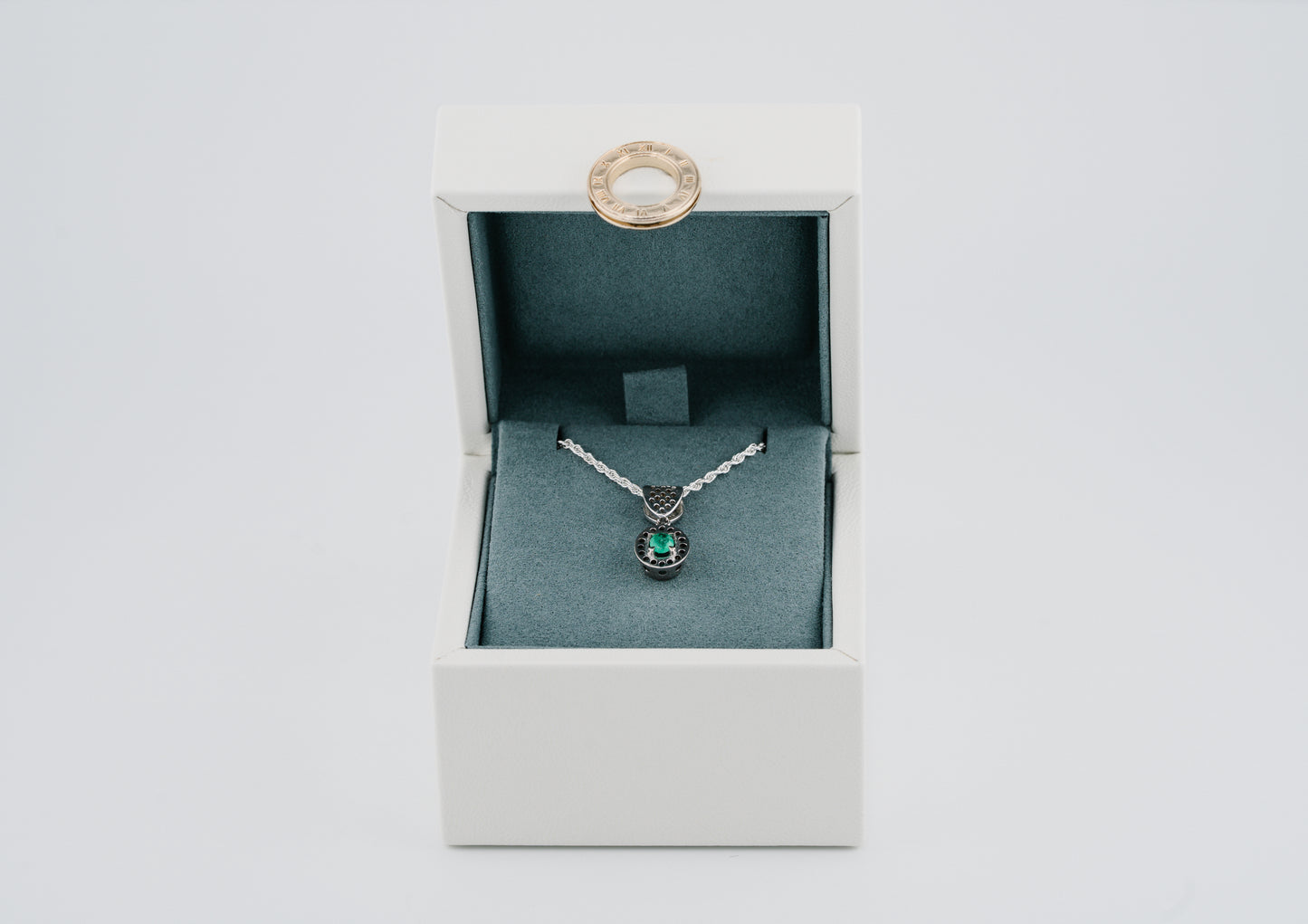 The Offering of Light Pendant – 0.40 Colombian Emerald – 950 Sterling Silver