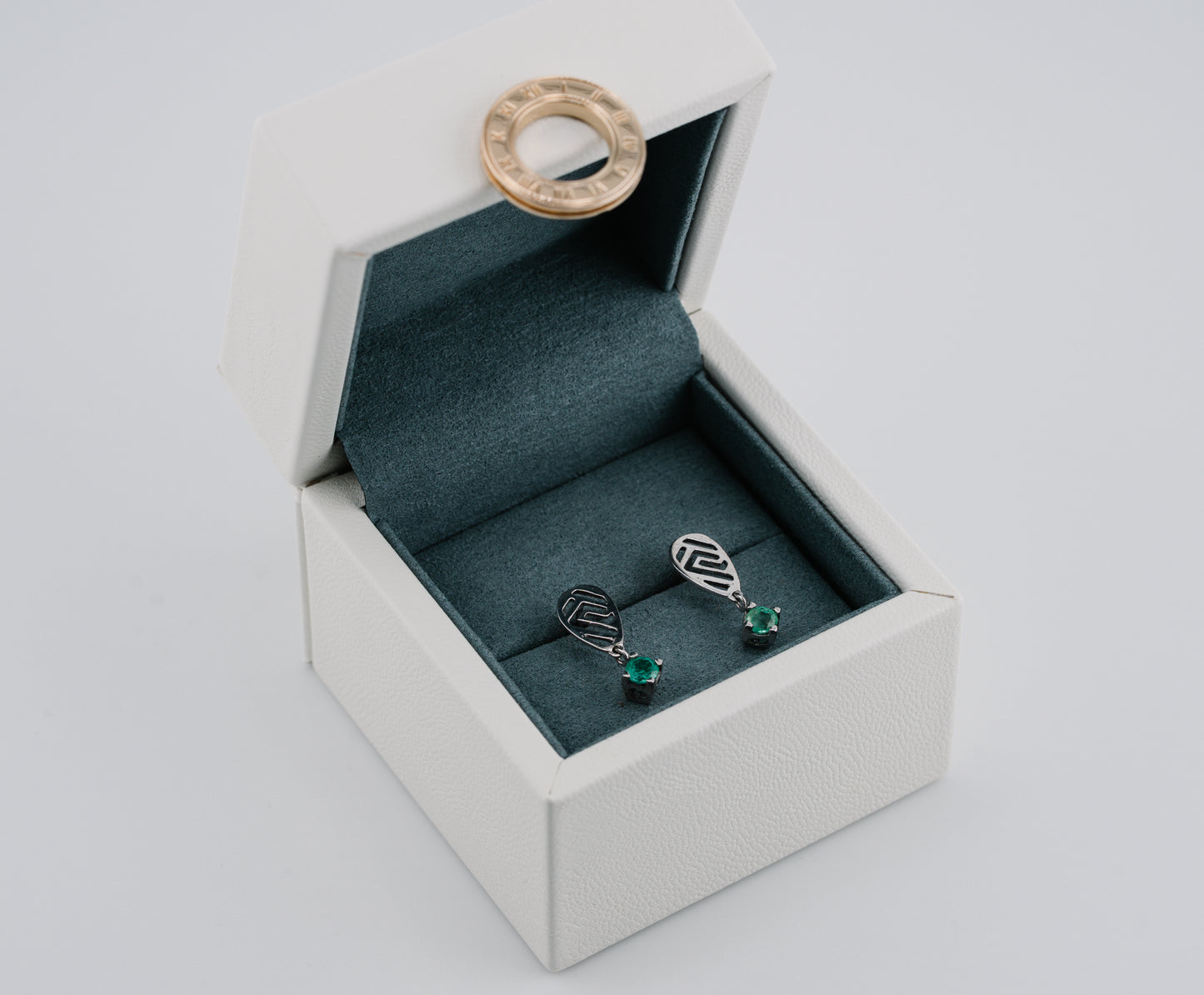 The Stone Guardian’s Grace Colombian Emerald Earrings in 0.30 ct Sterling Silver