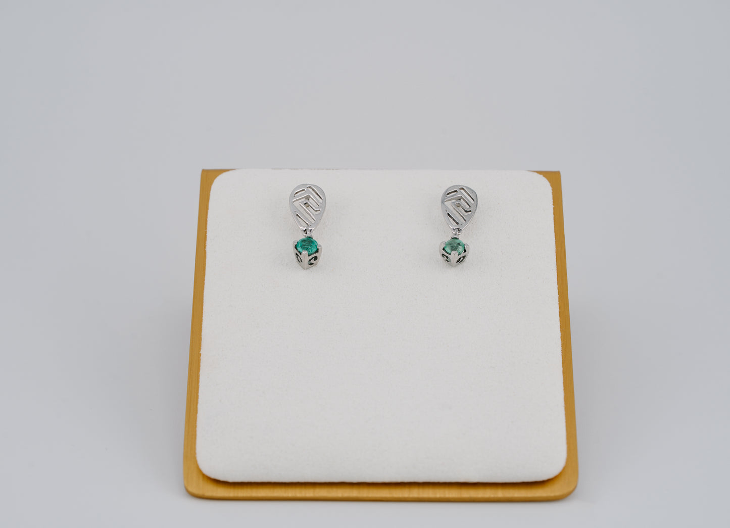 The Stone Guardian’s Grace Colombian Emerald Earrings in 0.30 ct Sterling Silver