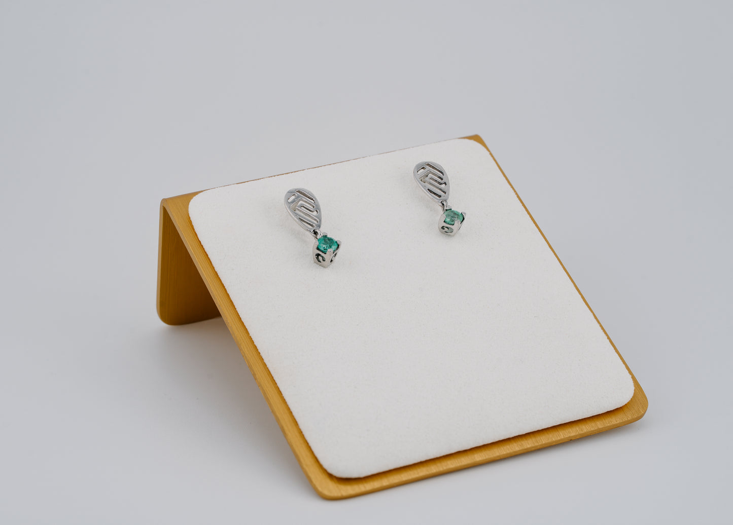 The Stone Guardian’s Grace Colombian Emerald Earrings in 0.30 ct Sterling Silver