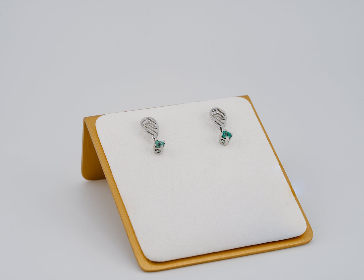 The Stone Guardian’s Grace Colombian Emerald Earrings in 0.15 ct Sterling Silver