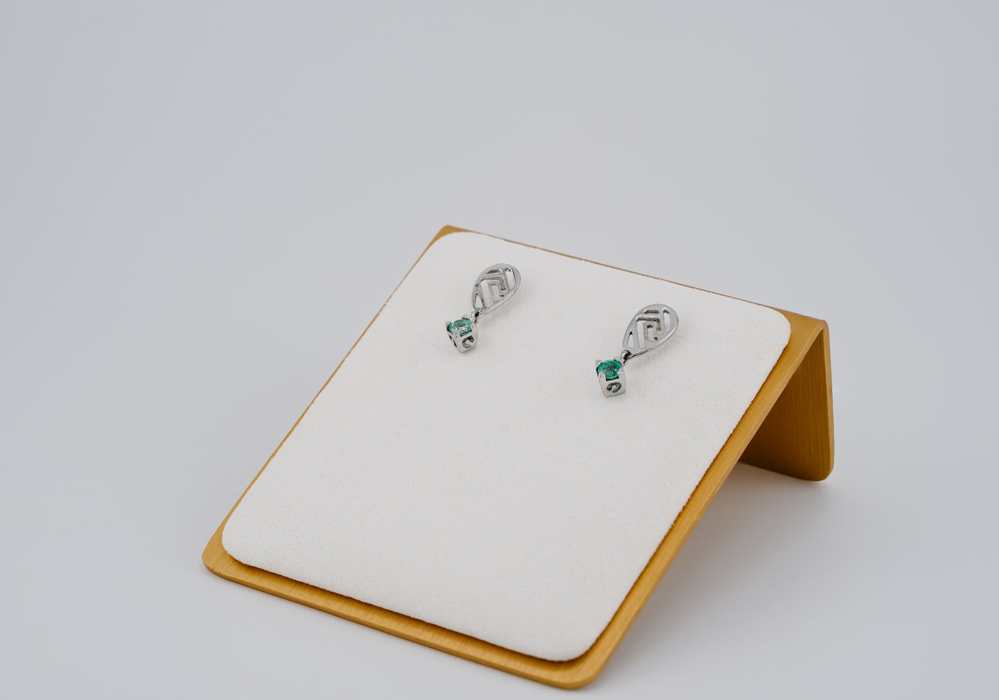 The Stone Guardian’s Grace Colombian Emerald Earrings in 0.15 ct Sterling Silver