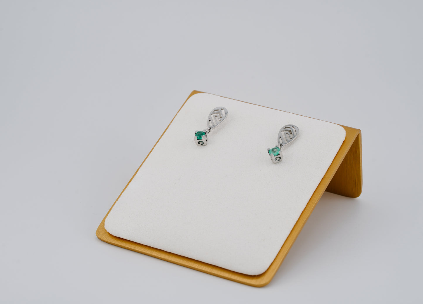 The Stone Guardian’s Grace Colombian Emerald Earrings in 0.25 ct Sterling Silver