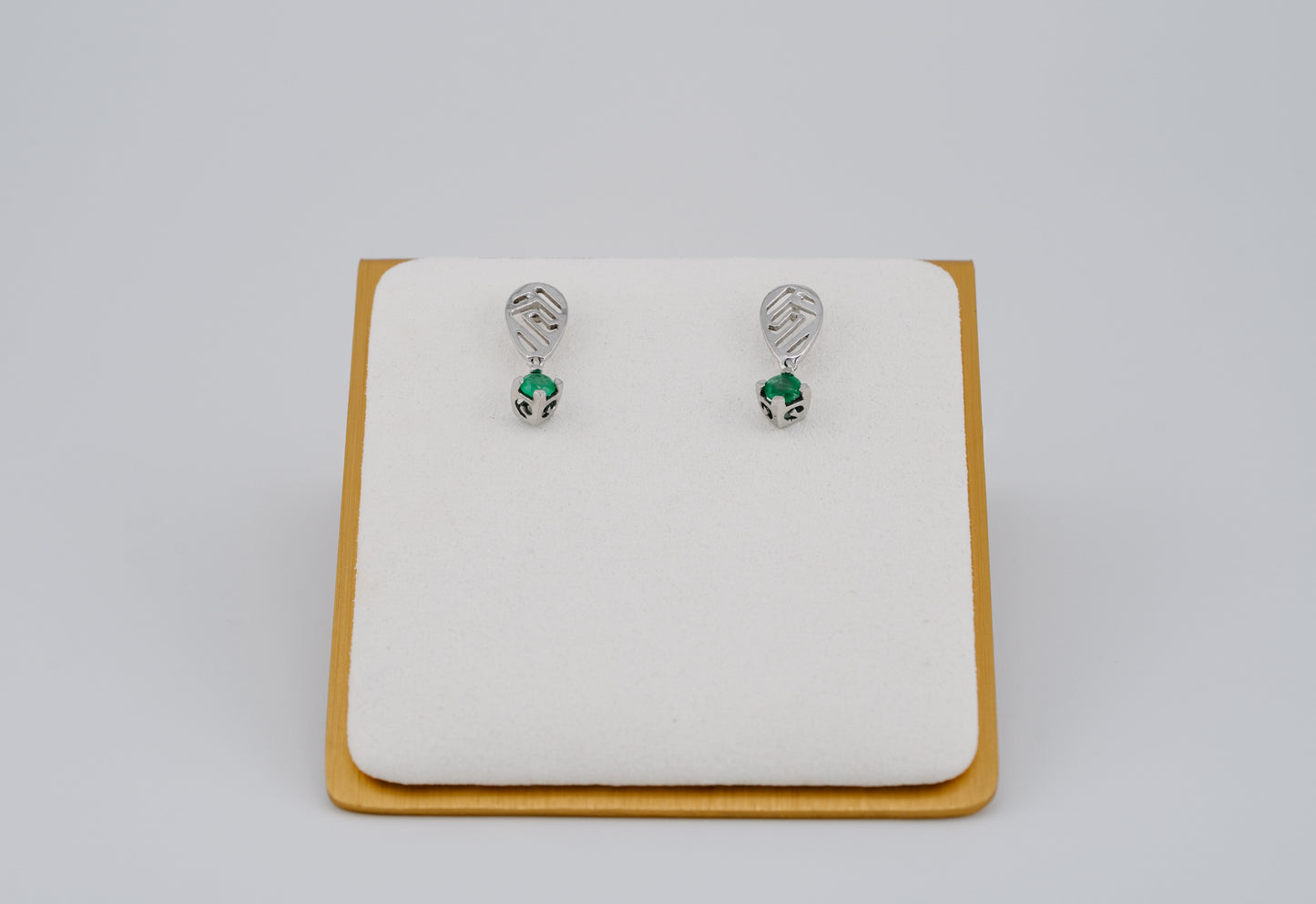 The Stone Guardian’s Grace Colombian Emerald Earrings in 0.26 ct Sterling Silver