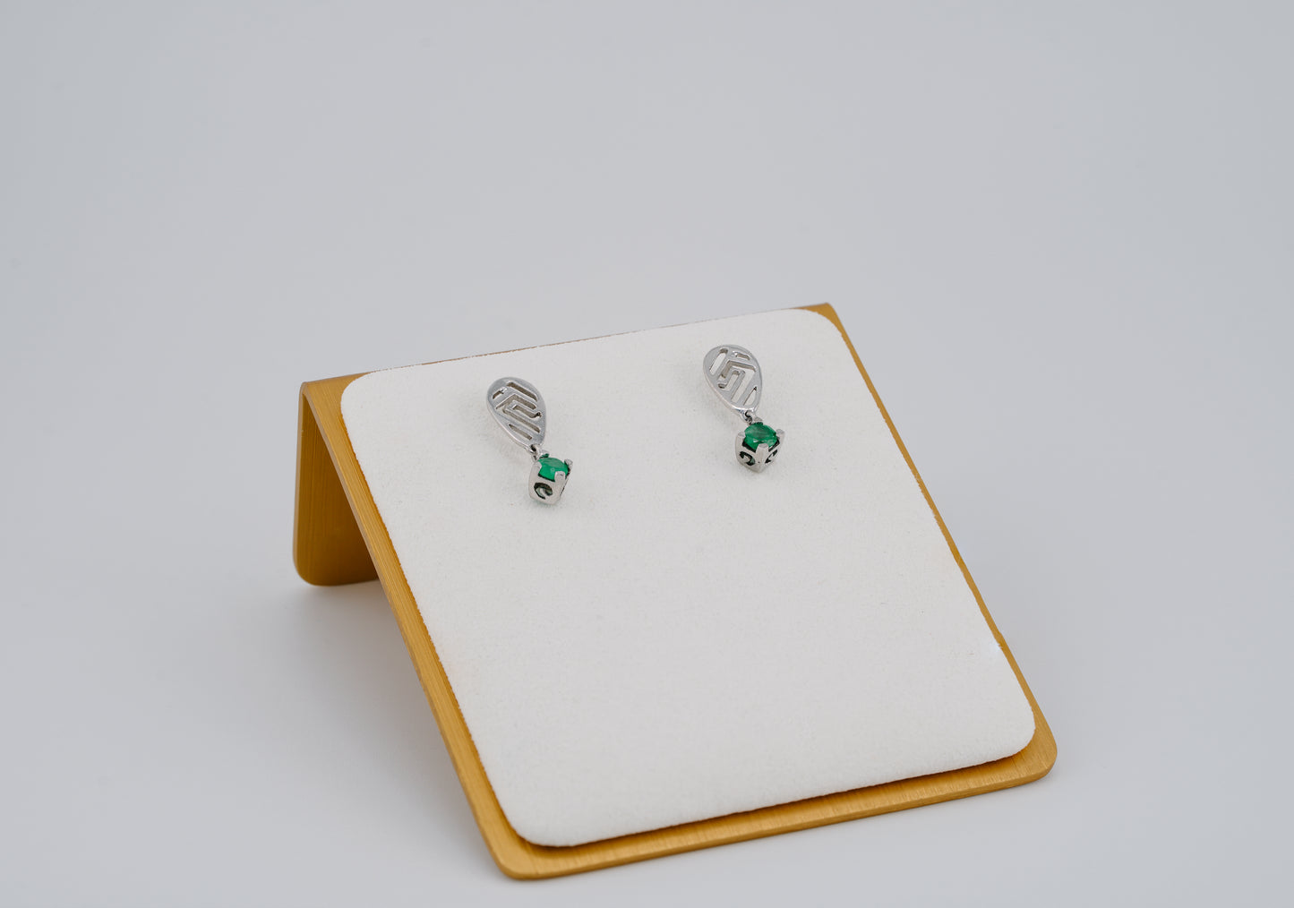 The Stone Guardian’s Grace Colombian Emerald Earrings in 0.26 ct Sterling Silver