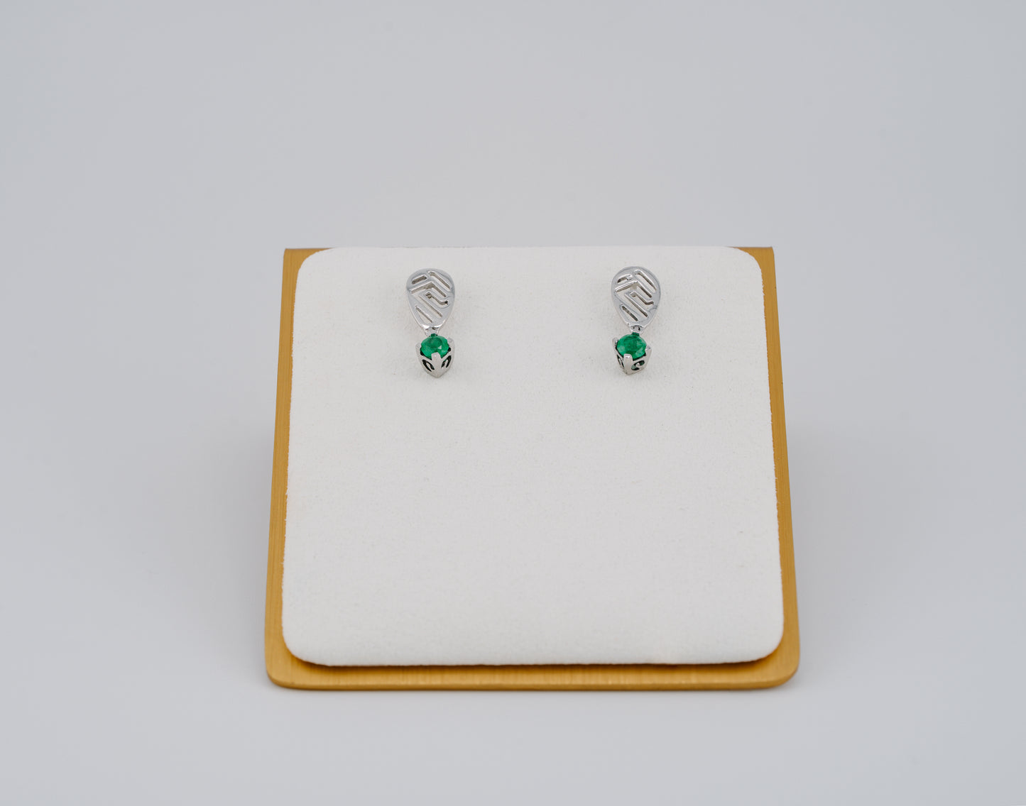 The Stone Guardian’s Grace Colombian Emerald Earrings in 0.45 ct Sterling Silver