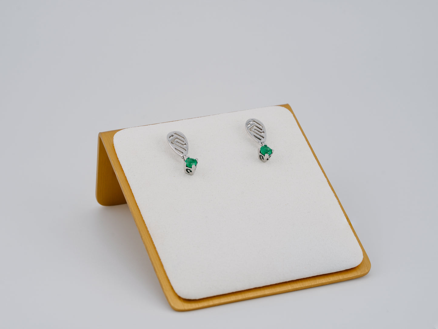 The Stone Guardian’s Grace Colombian Emerald Earrings in 0.45 ct Sterling Silver