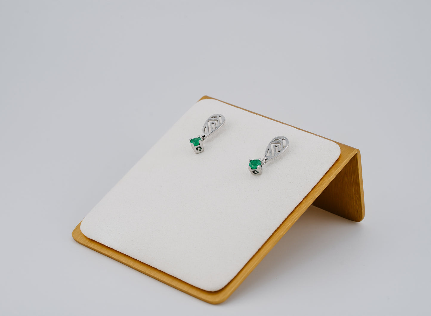 The Stone Guardian’s Grace Colombian Emerald Earrings in 0.45 ct Sterling Silver