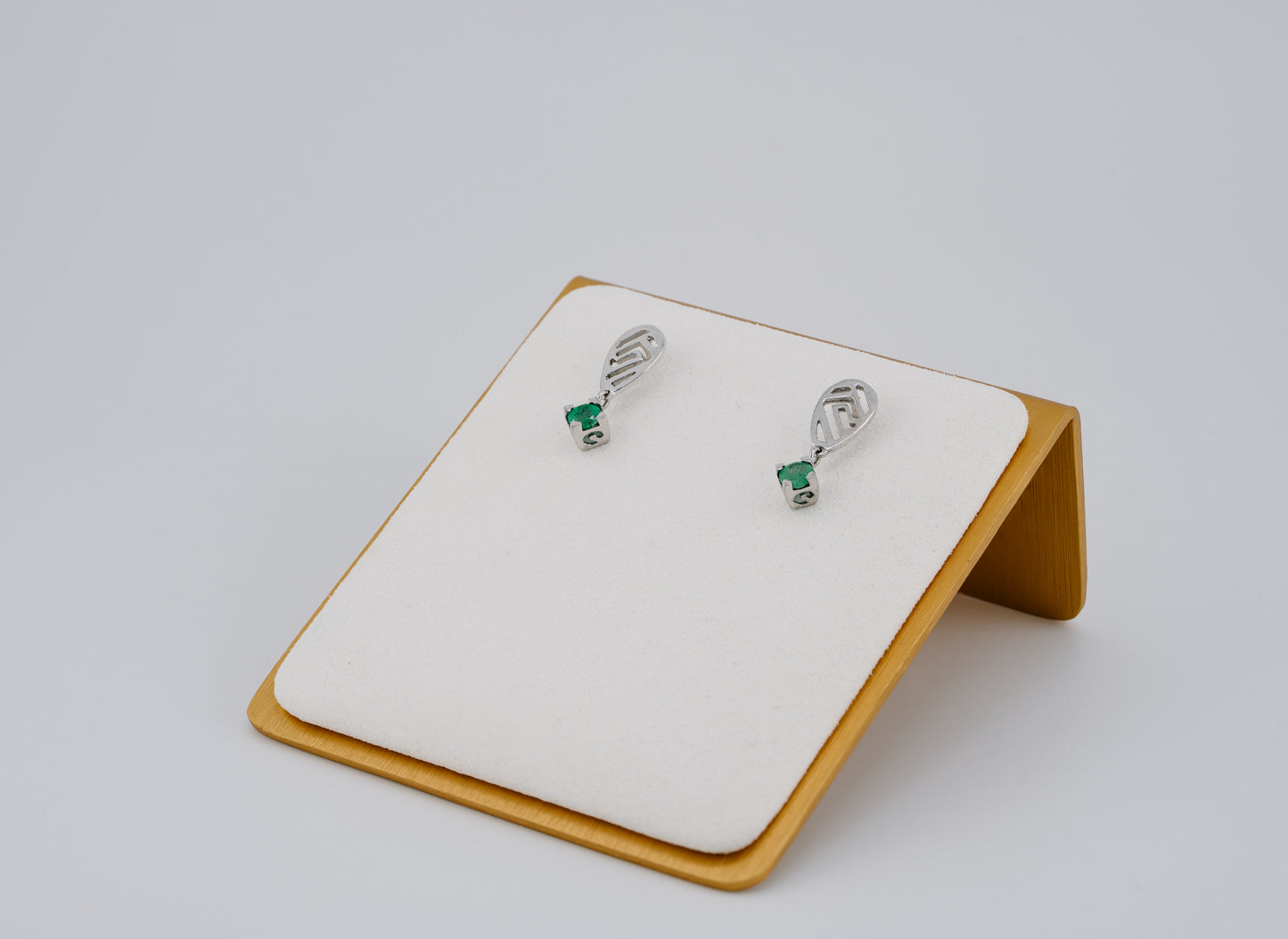 The Stone Guardian’s Grace Colombian Emerald Earrings in 0.15 ct Sterling Silver