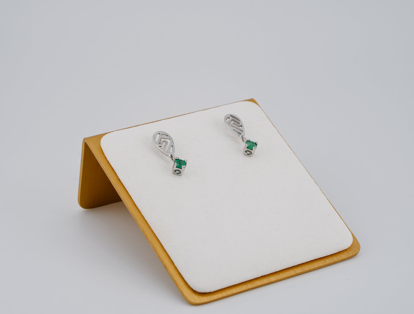 The Stone Guardian’s Grace Colombian Emerald Earrings in 0.15 ct Sterling Silver
