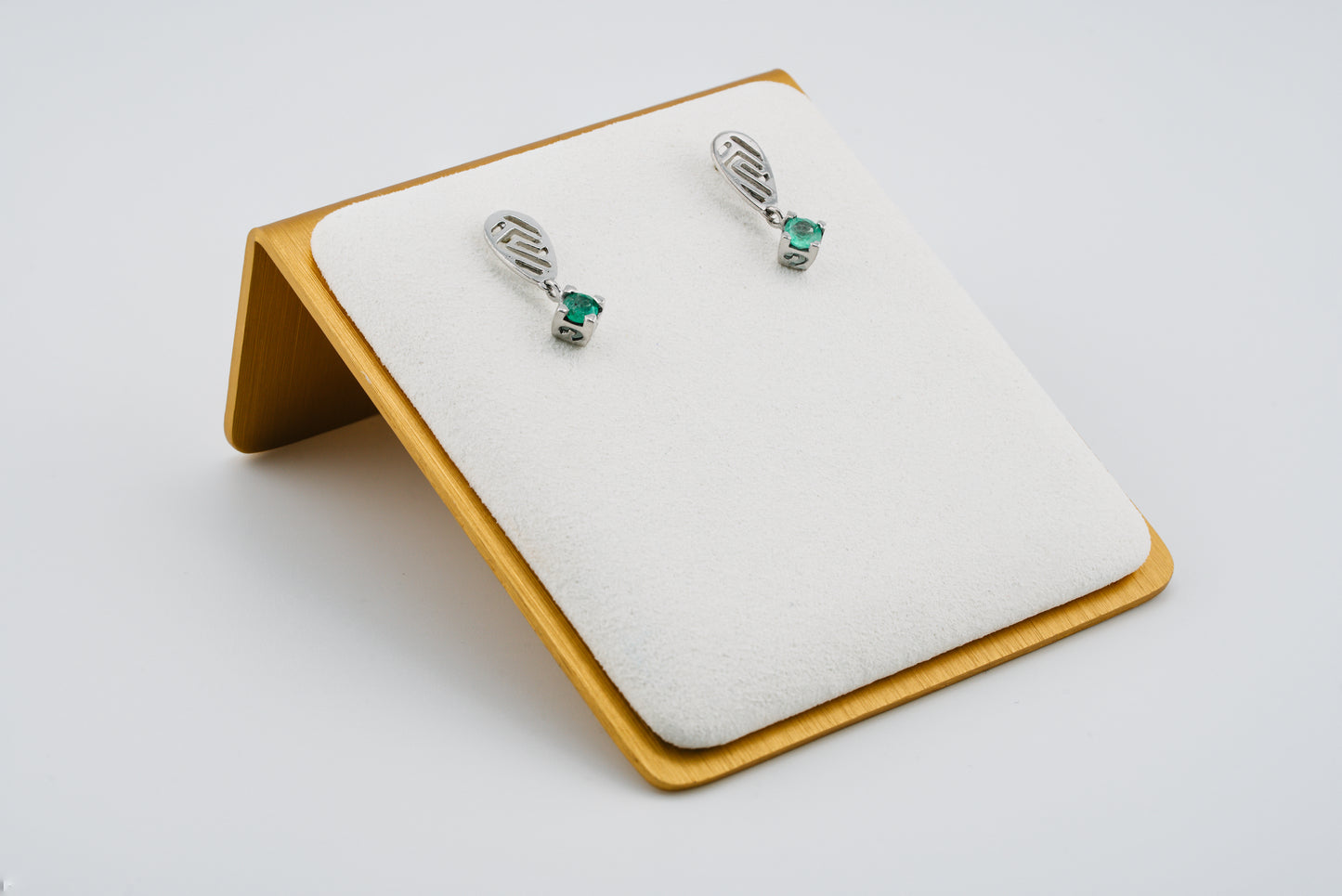 The Stone Guardian’s Grace Colombian Emerald Earrings in 0.25 ct Sterling Silver